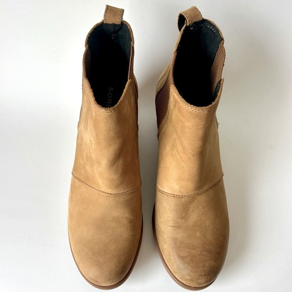 Sorel Joan Of Arctic Leather Wedge Chelsea II Bootie Boot Tan Camel Size 9 - Picture 10 of 15